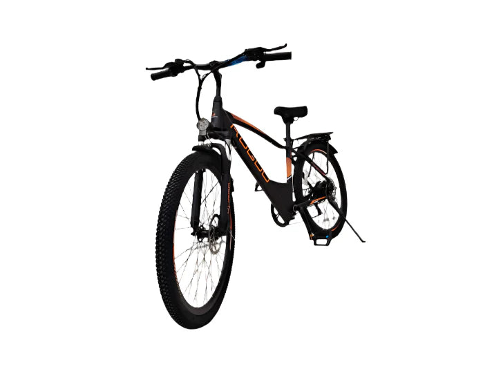 Front view of Black electric bike