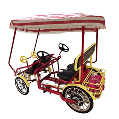 Megawheels Electric Surrey Quadracycle With Canopy Four Persons 48v By Gulf Buggy