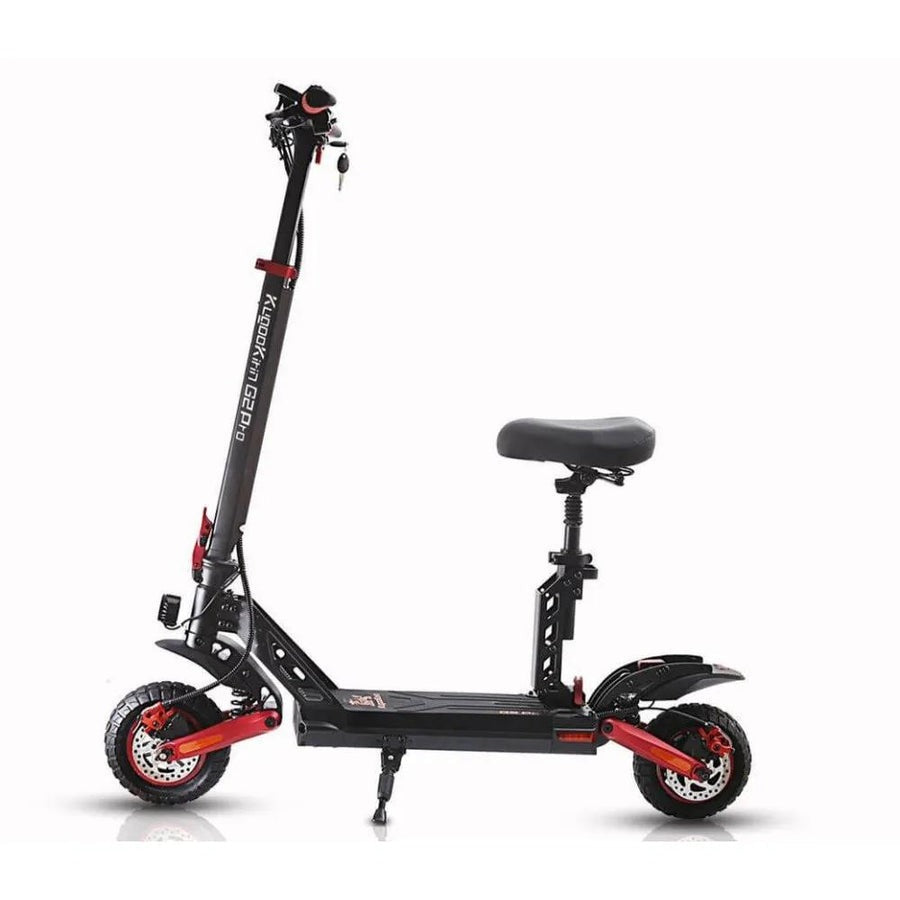 Black electric scooter with red accents