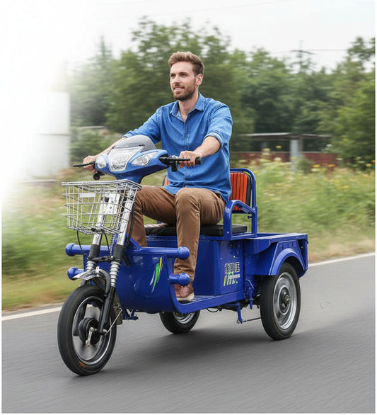 Megawheels 800w Electric Cargo Motorcycles Tricycle 1.2 Mtr a man riding