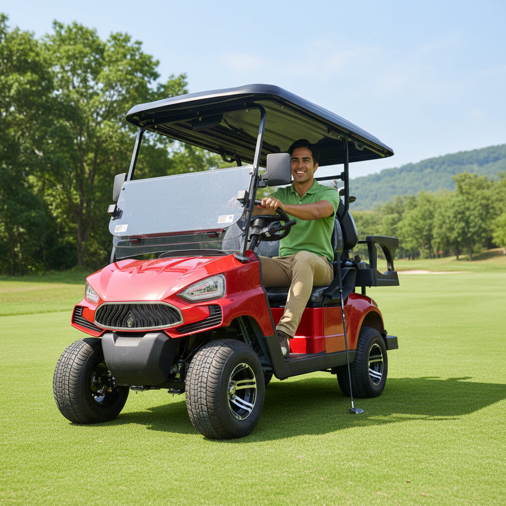 Green Rider Electric Golf Cart 2+2 Seater With Lithium Batteries By Gulf Buggy