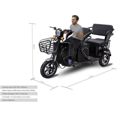 Megawheels 800 watts Big Size Mobility 3 Wheel Electric Scooter 48v By Gulf Buggy