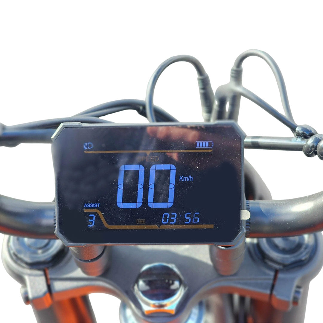 Digital speedometer on a motorcycle