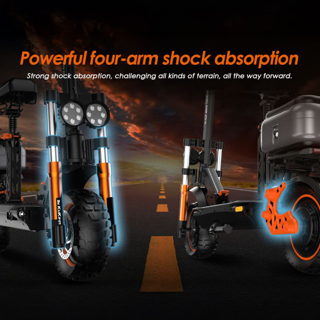 Kugoo Electric scooter with four-arm shock absorption system