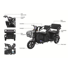 Megawheels 800 watts Big Size Mobility 3 Wheel Electric Scooter 48v By Gulf Buggy