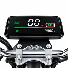 Digital display on a motorcycle handlebar