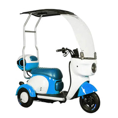 Megawheels Vesta Cruise Trio Family Tricycle 48 v Electric Scooter with Rooftop By Gulf Buggy