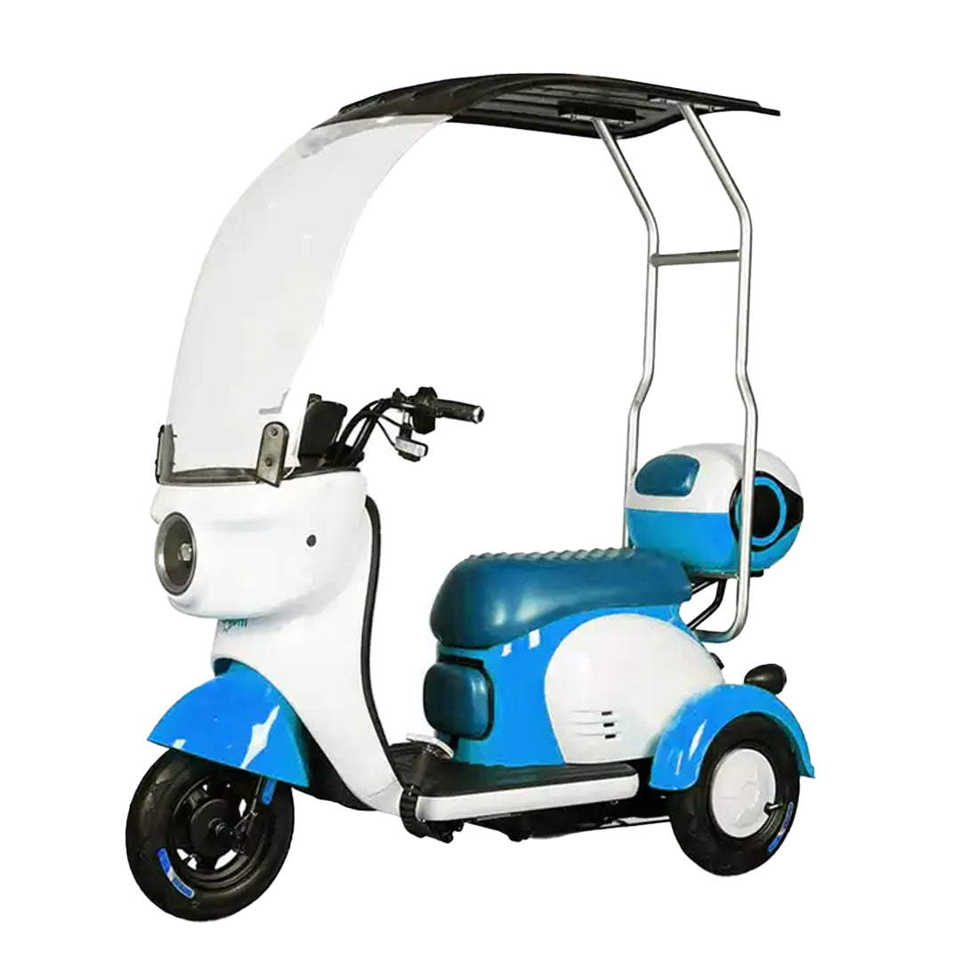 Megawheels Vesta Cruise Trio Family Tricycle 48 v Electric Scooter with Rooftop By Gulf Buggy