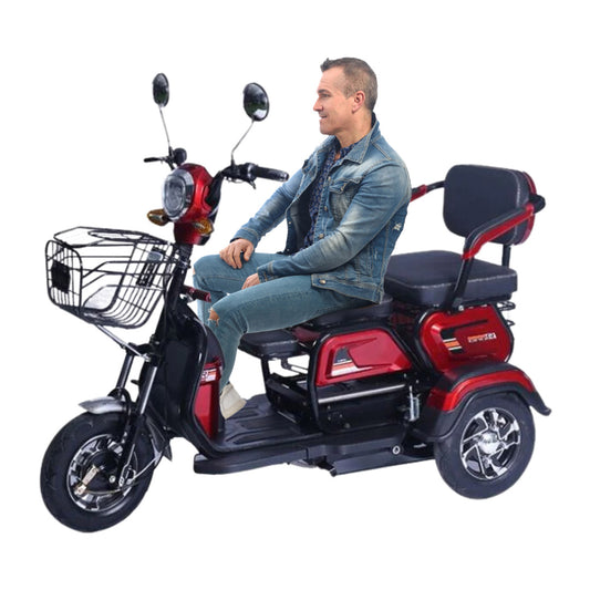 Electric Folding Mobility Scooter Carrier, Cargo Scooter Tricycle For 3 Passengers 600 watts
