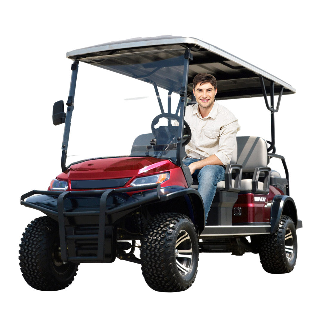 Megawheels LVT Terrain 4+2 seater off road electric Golf cart Buggy Red