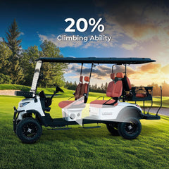 Megawheels Green Rider Lifted Premium Electric Golf Cart 4+2 Seater and Lithium Battery By Gulf Buggy