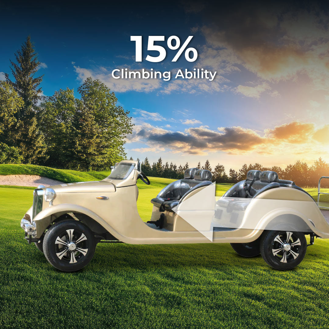 Golf cart with 15% Climbing Ability