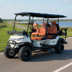 Megawheels Green Rider Lifted Premium Electric Golf Cart 4+2 Seater and Lithium Battery By Gulf Buggy