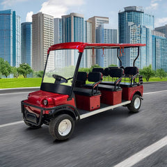 Red electric golf cart