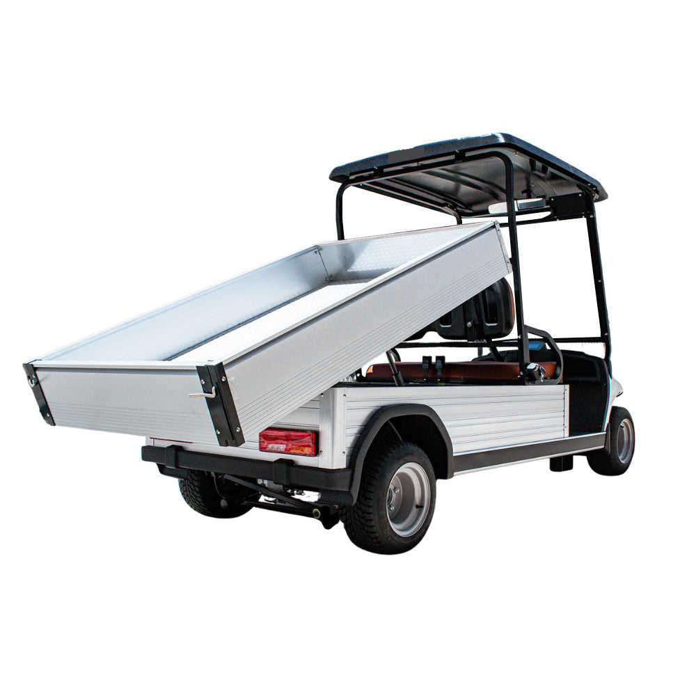 White utility Electric Golf Cart truck with an open cargo bed