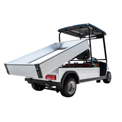 White utility Electric Golf Cart truck with an open cargo bed