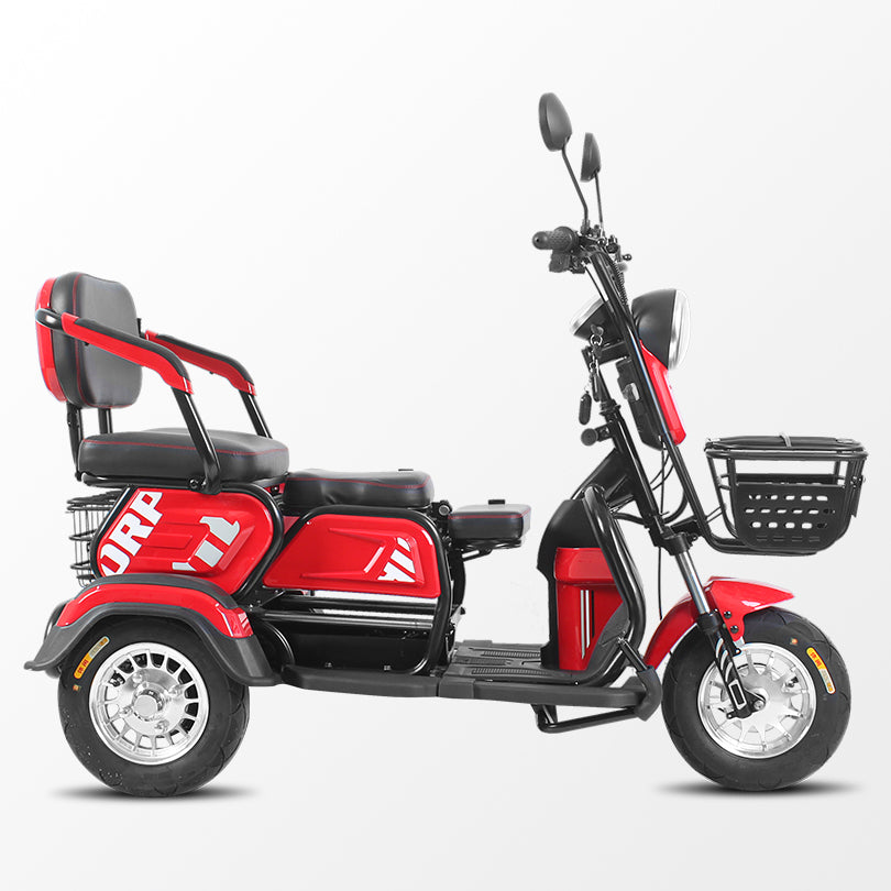 Electric Folding Mobility Scooter Carrier, Cargo Scooter Tricycle For 3 Passengers 600 watts