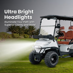 Megawheels Green Rider Lifted Premium Electric Golf Cart 4+2 Seater and Lithium Battery By Gulf Buggy