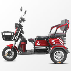 Electric Folding Mobility Scooter Carrier, Cargo Scooter Tricycle For 3 Passengers 600 watts