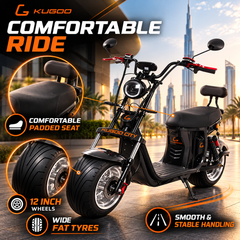 Kugoo Electric Fat Tyre Harley Scooter 3000 W Motor Power E motorbike Comfortable ride