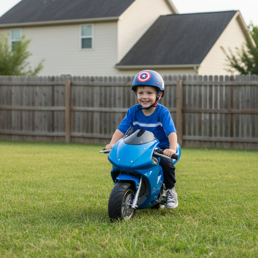 Blue Ride-on RAF Mini Pocket Ninja Dirt Bike