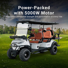 Megawheels Green Rider Lifted Premium Electric Golf Cart 4+2 Seater and Lithium Battery By Gulf Buggy