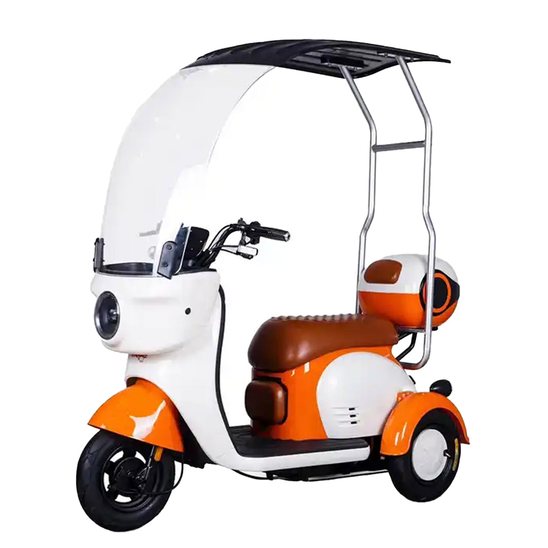 Megawheels Vesta Cruise Trio Family Tricycle 48 v Electric Scooter with Rooftop By Gulf Buggy