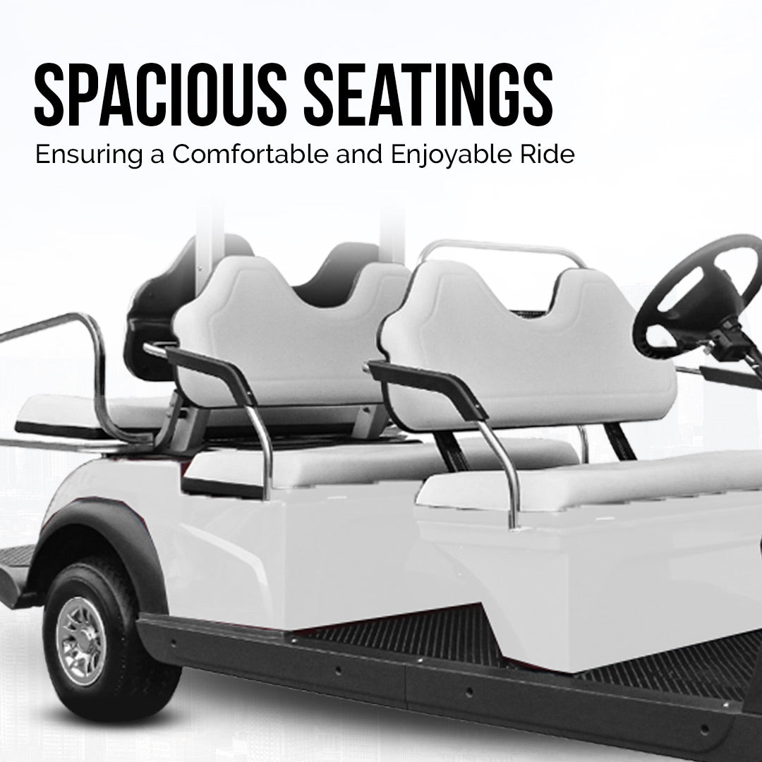 Megastar Golf club car 4 + 2 seater electric golf cart-White