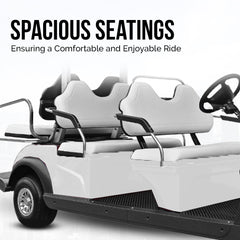 Megastar Golf club car 4 + 2 seater electric golf cart-White