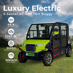 Megawheels Luxury Electric A.C. Golf Buggy 4 Seater Golf Cart for Sightseeing
