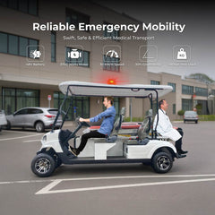 Megawheels Electric Golf Cart Responder 3 Sports Medical Ambulance Golf Buggy 3 Seats + Stretcher for Emergency