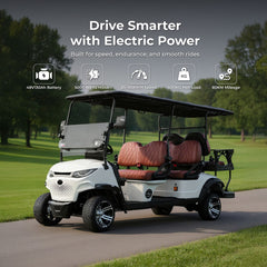 Megawheels Green Rider Electric Golf Cart 4+2 Seater by Golf Buggy UAE