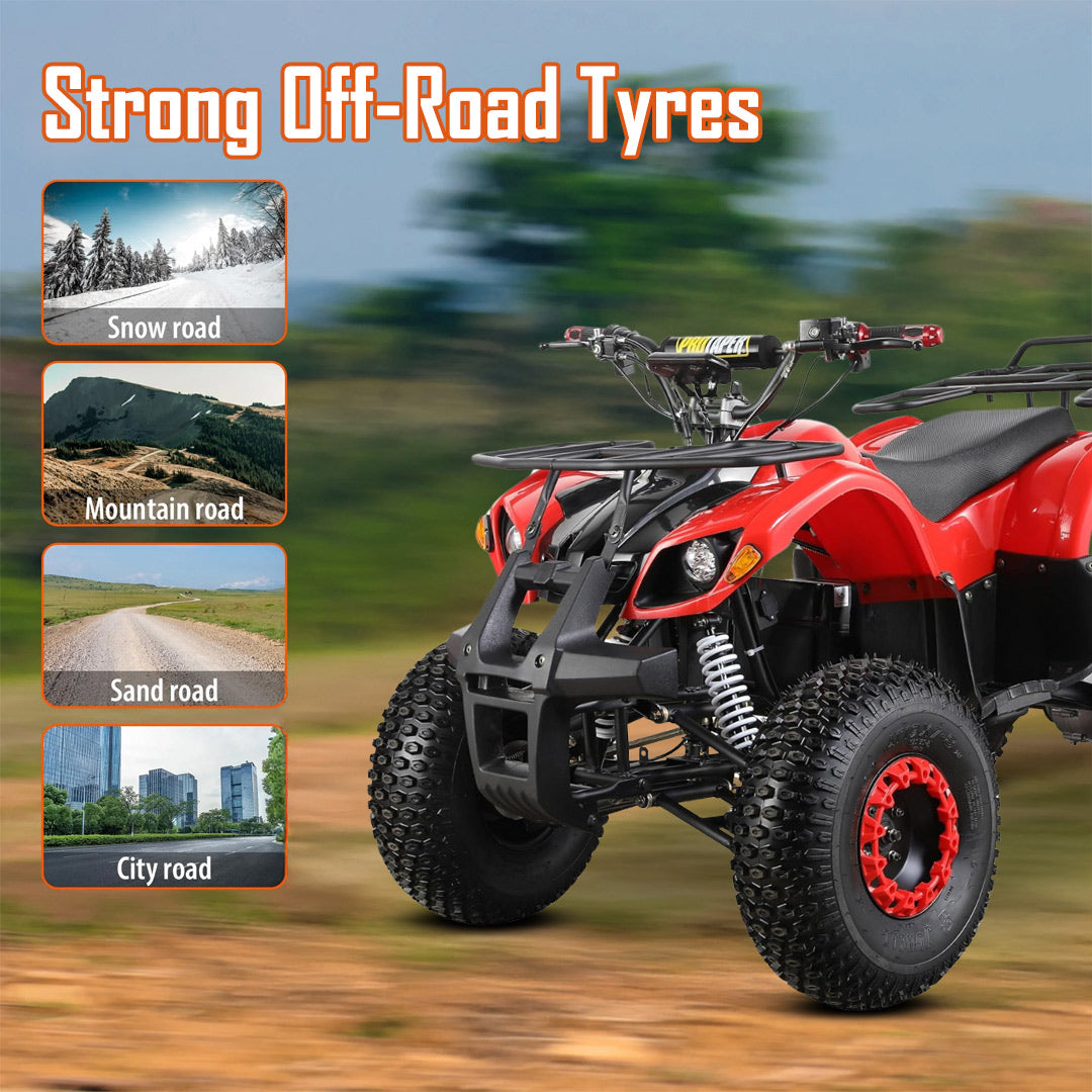 Megawheels Ghost Rider Electric ATV Quad Bike 60 V Electric Quad Bike for teens, 500W Motor with 3-Speed Adjustment, and high range