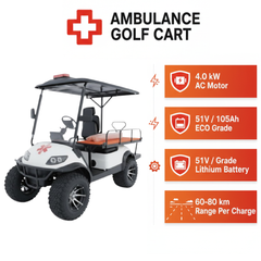 Keon Medical Ambulance Buggy Golf Cart with Stretcher 2 seater with lithium battery and exclusive warranty
