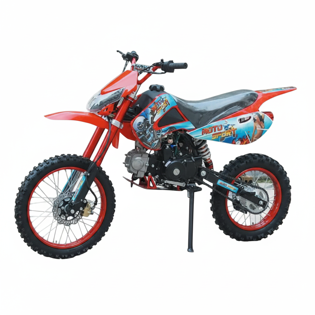 Red and blue Off-Road Motorcycle Two-Wheeled Off-Road Vehicle Mountain Bike Racing Gasoline