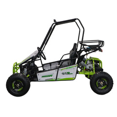 Side View of Green Go-Kart 125 CC Off-Road Triton Buggy for Teens