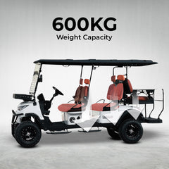 Megawheels Green Rider Lifted Premium Electric Golf Cart 4+2 Seater and Lithium Battery By Gulf Buggy