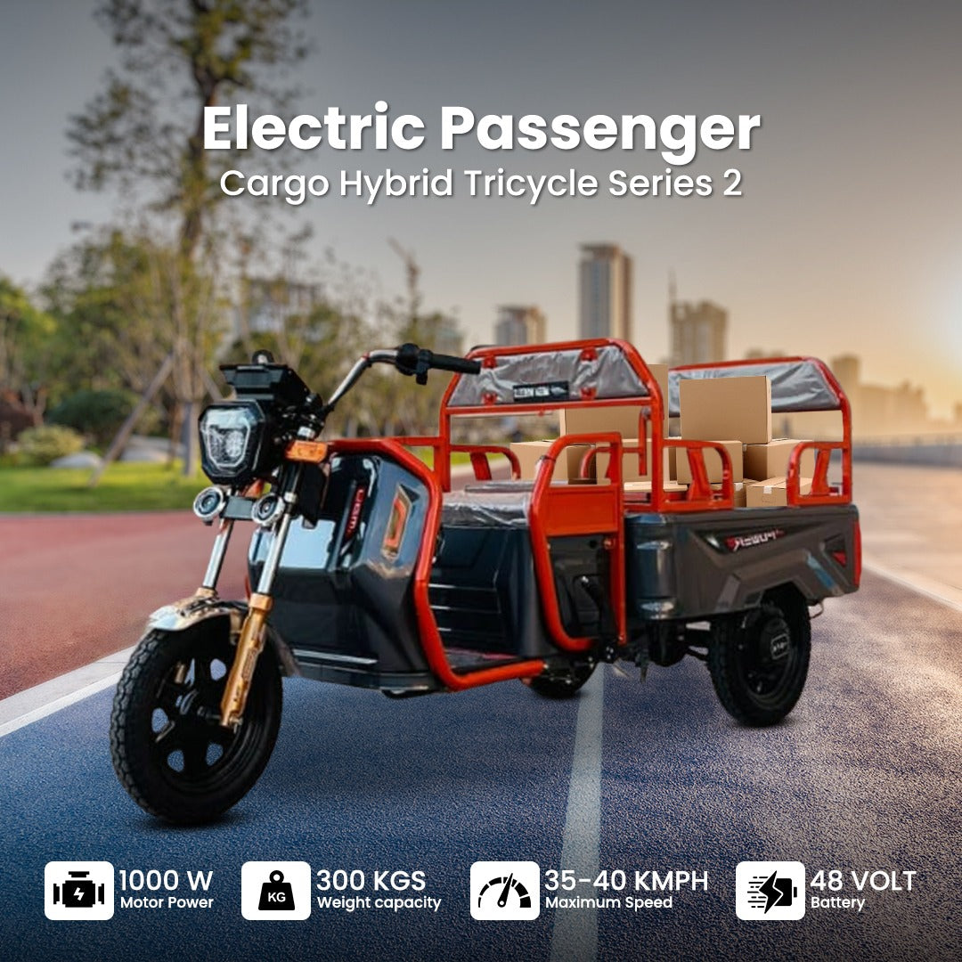 Megawheels Electric Passenger Cargo 48 v Hybrid Tricycle Series 2
