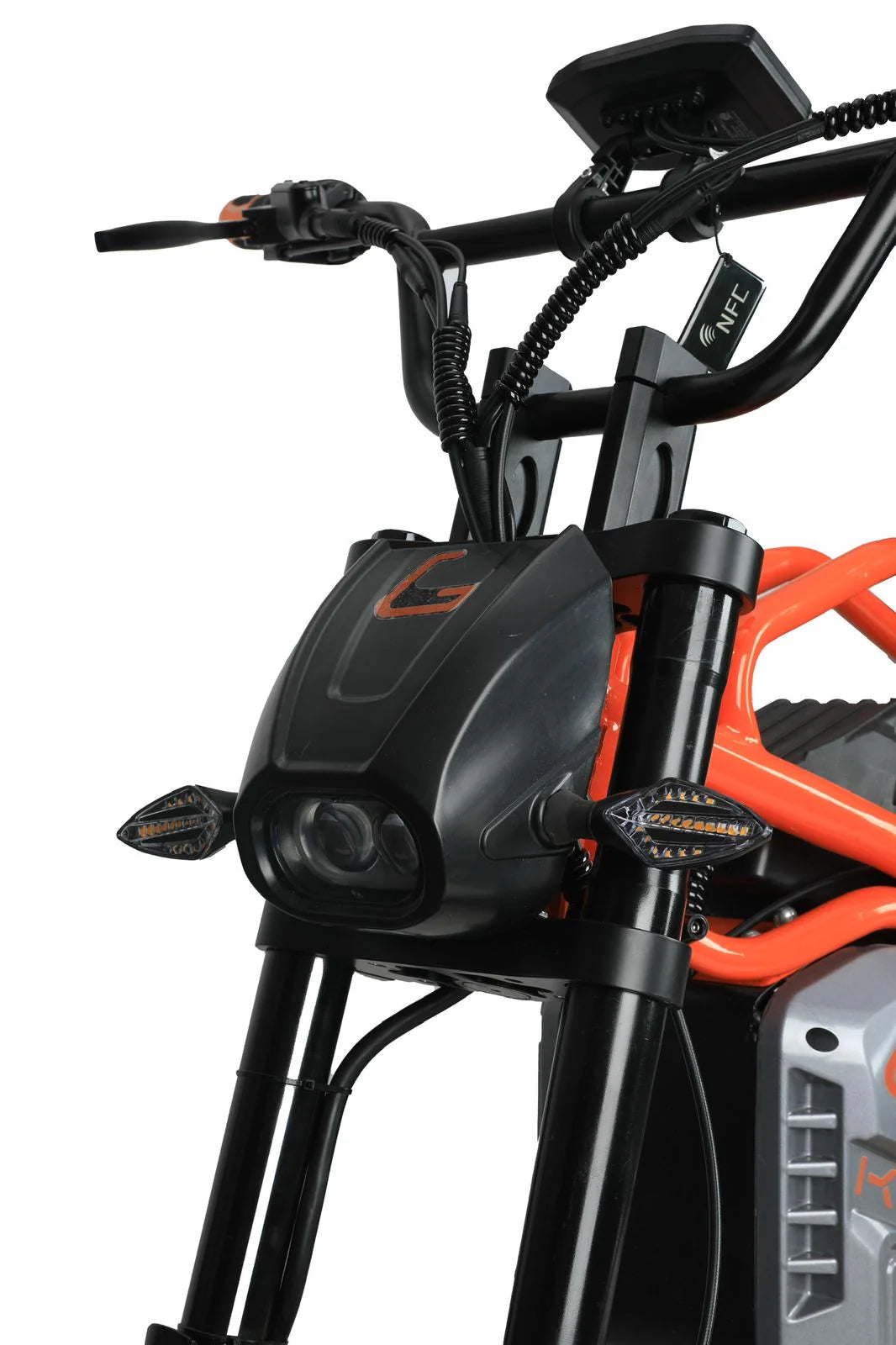 Close-up of the electric bike