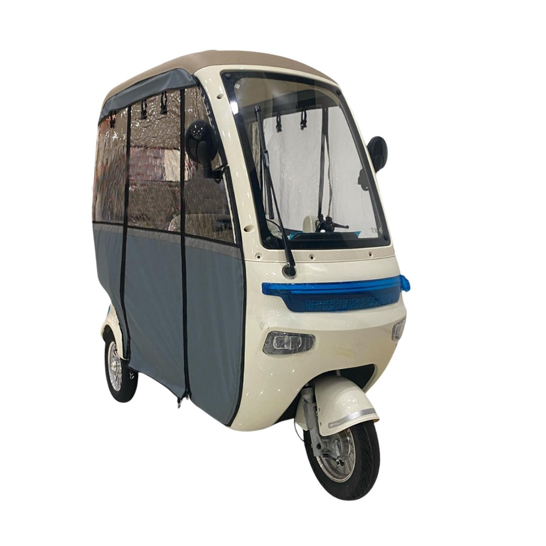 Trishelter 3 Passenger Tricycle With Roof and Side Protective Cover 48 V at Gulf Buggy UAE