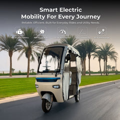 Trishelter 3 Passenger Tricycle With Roof and Side Protective Cover 48 V at Gulf Buggy UAE