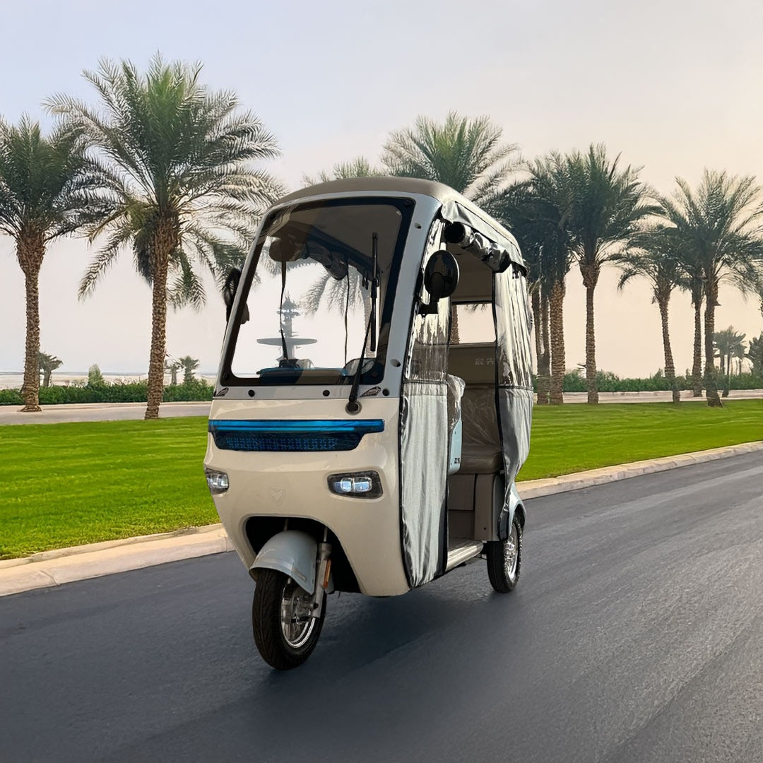 Trishelter 3 Passenger Tricycle With Roof and Side Protective Cover 48 V at Gulf Buggy UAE