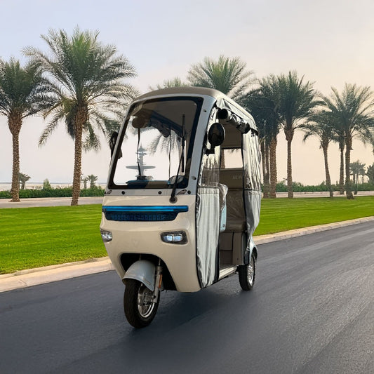 Trishelter 3 Passenger Tricycle With Roof and Side Protective Cover 48 V at Gulf Buggy UAE