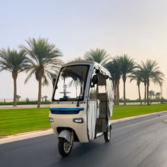 Trishelter 3 Passenger Tricycle With Roof and Side Protective Cover 48 V at Gulf Buggy UAE