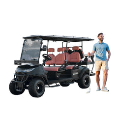 Electric Golf Cart Premium Mat Black Lifted 4 + 2 Off Road Street and Lithium Battery With Warranty