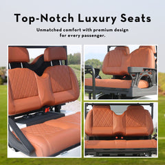 Electric Golf Cart Premium Mat Black Lifted 4 + 2 Off Road Street and Lithium Battery With Warranty