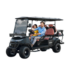 Electric Golf Cart Premium Mat Black Lifted 4 + 2 Off Road Street and Lithium Battery With Warranty