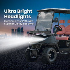 Electric Golf Cart Premium Mat Black Lifted 4 + 2 Off Road Street and Lithium Battery With Warranty