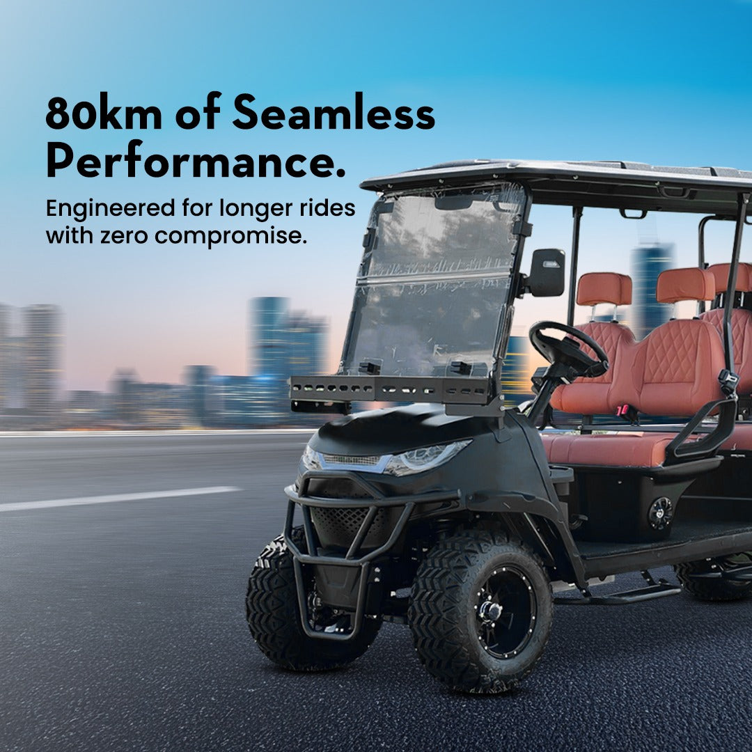 Electric Golf Cart Premium Mat Black Lifted 4 + 2 Off Road Street and Lithium Battery With Warranty