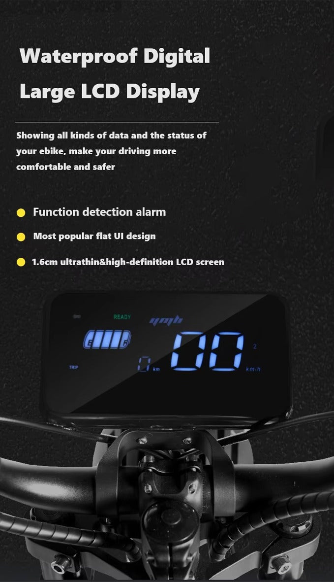 Megawheels Black Warrior Fat Harley Bike 48 V With Removable Lithium Battery